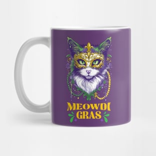 Meowdi Gras Cat Lover Mug